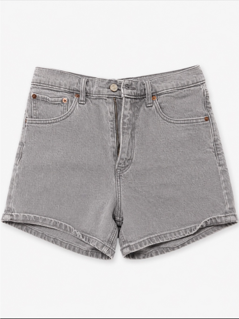 Abercrombie & Fitch High-Waist Gray Denim Shorts
